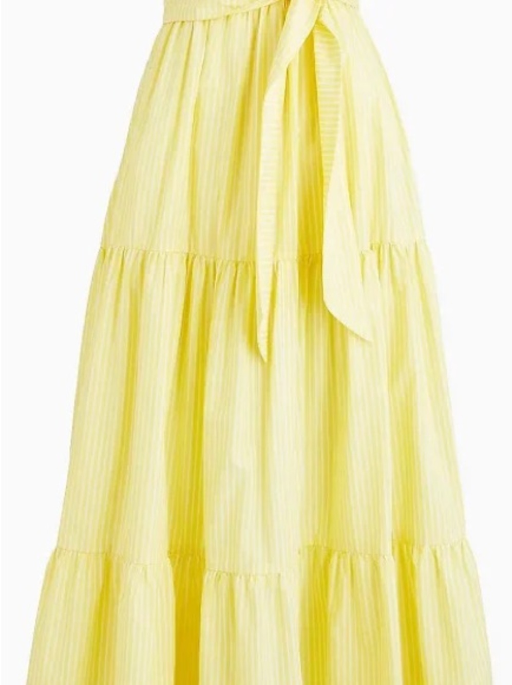 J. Crew Yellow Tiered Maxi Dress with Waist Tie - Picture 2 of 4